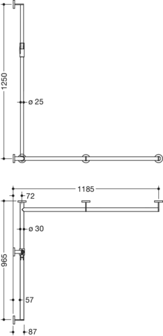 HEWI Haltegriff Ausführung rechts „System 900“ in Dunkelgrau Perlglimmer tiefmatt / Schwarz matt, Befestigung verdeckt HEWI Haltegriff Ausführung rechts „System 900“ in Dunkelgrau Perlglimmer tiefmatt / Schwarz matt, Befestigung verdeckt