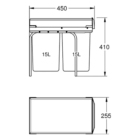 Mülltrennsystem Blue 40855, 30 cm, zweifach 15 l / 15 l, Bodenmontage hinter Drehtür, kompatibel mit Blue Home and Red Größe M und L Mülltrennsystem Blue 40855, 30 cm, zweifach 15 l / 15 l, Bodenmontage hinter Drehtür, kompatibel mit Blue Home and Red Größe M und L