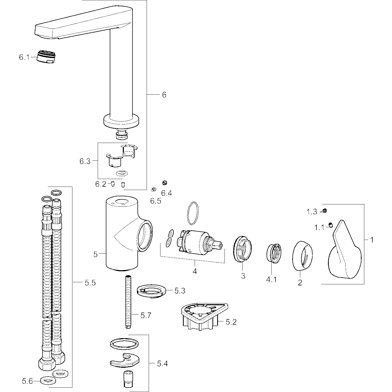 HA Einhebelmischer Küchenarmatur HANSATWIST 0920 Ausladung 193 mm DN15 Chrom