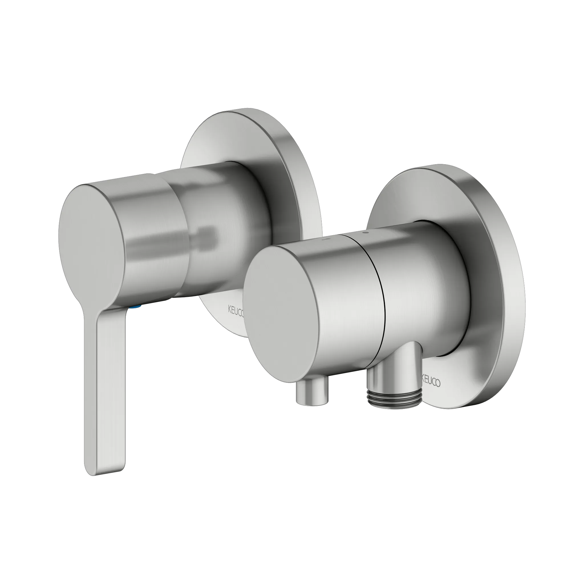 KEUCO EDITION 400 Einhebelmischer-Set Unterputz für 2 Verbraucher mit Schlauchanschluss Edelstahl-finish