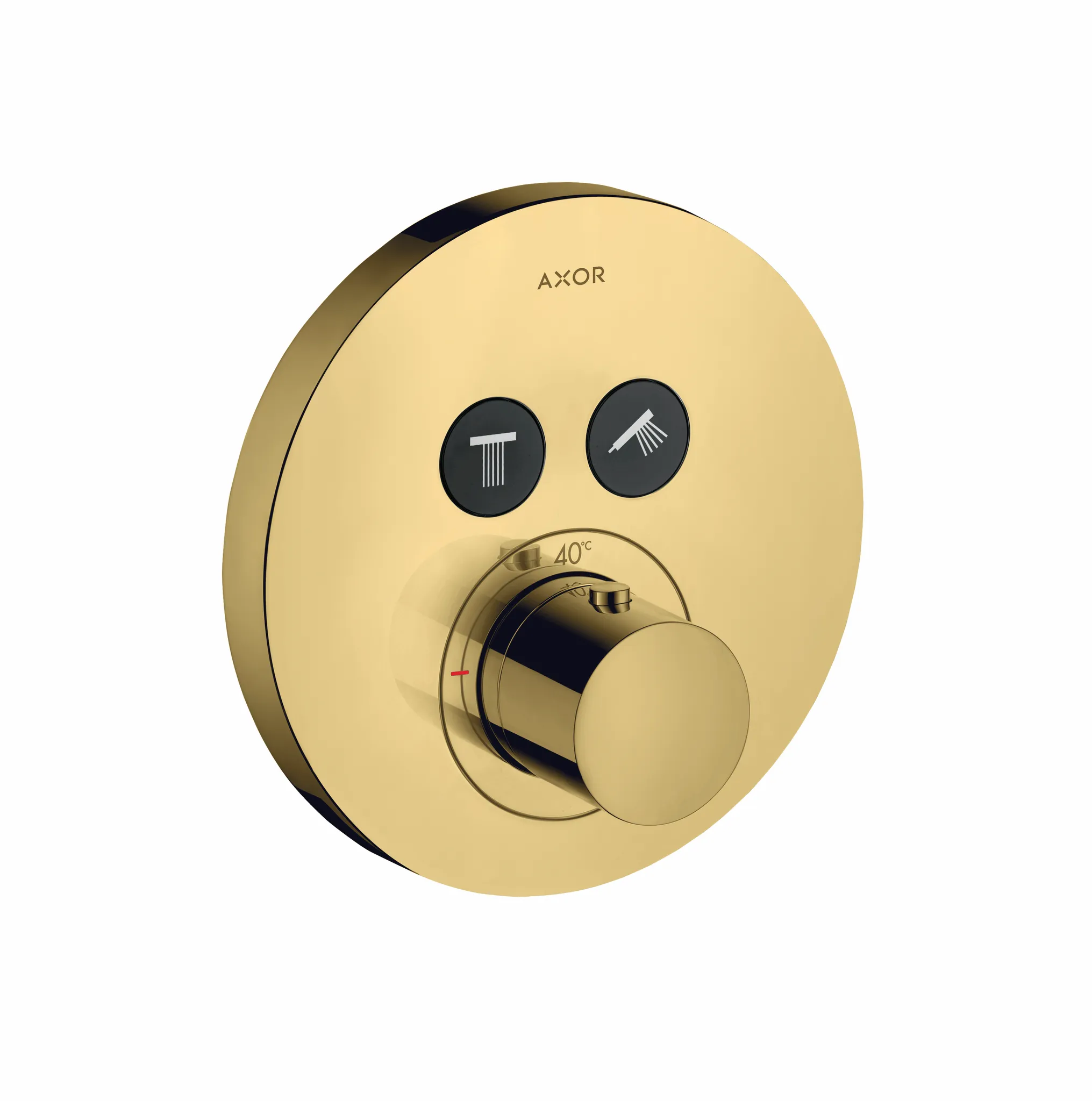 Hansgrohe AXOR ShowerSolutions Thermostat Unterputz rund für 2 Verbraucher, Polished Gold Optic