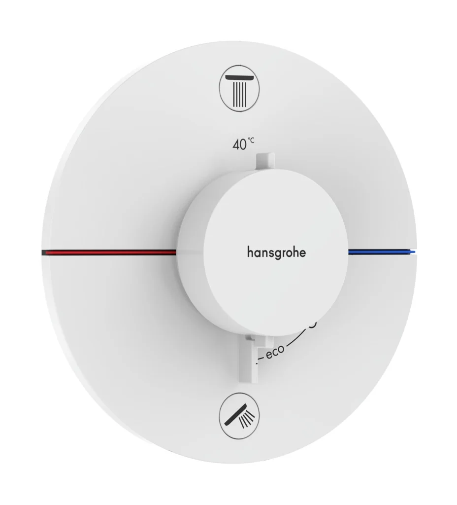 Hansgrohe ShowerSelect Comfort S Thermostat Unterputz, Mattweiß, 2 Verbraucher, einfache Installation, Sicherheitssperre bei 40°C Hansgrohe ShowerSelect Comfort S Thermostat Unterputz, Mattweiß, 2 Verbraucher, einfache Installation, Sicherheitssperre bei 40°C