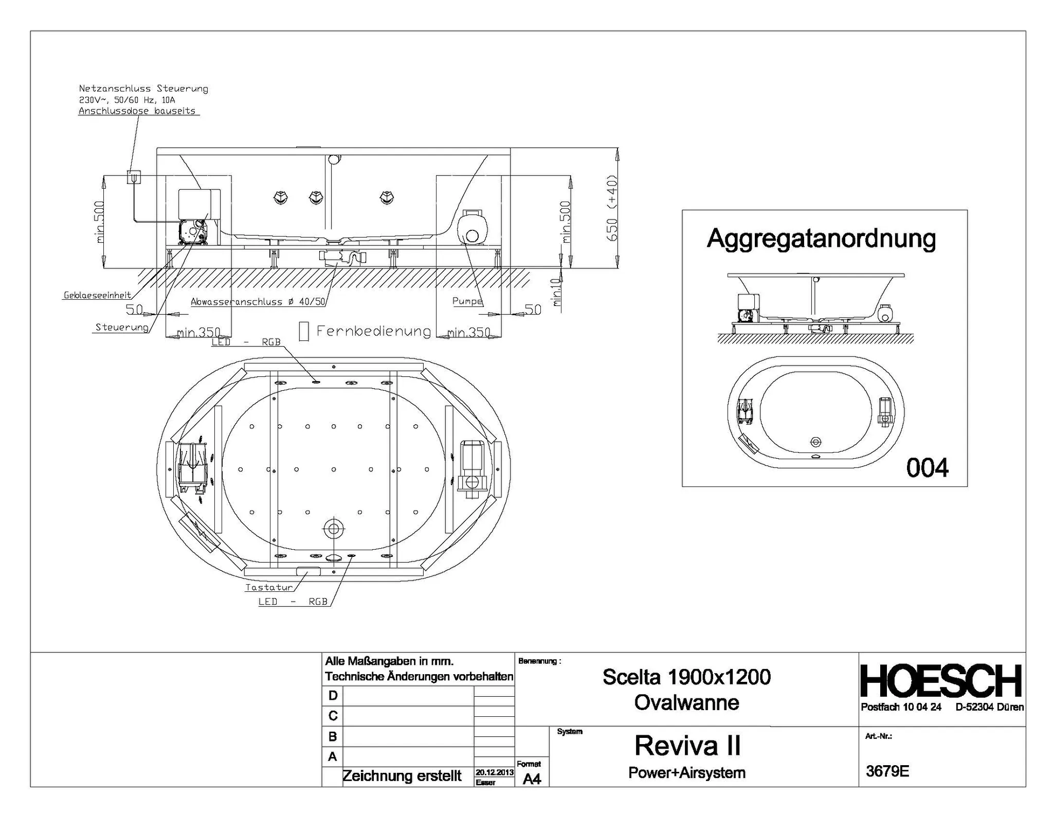 Hoesch Whirlwanne „Scelta“ mit Whirlsystem „Reviva II“ oval 190 × 120 cm in Weiß Hoesch Whirlwanne „Scelta“ mit Whirlsystem „Reviva II“ oval 190 × 120 cm in Weiß
