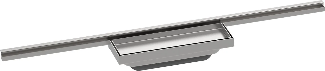 Hansgrohe RainDrain Minimalistic Duschrinne 700 mm, wandangebunden, befliesbar, Edelstahl V2A, höhenverstellbar um 10 mm