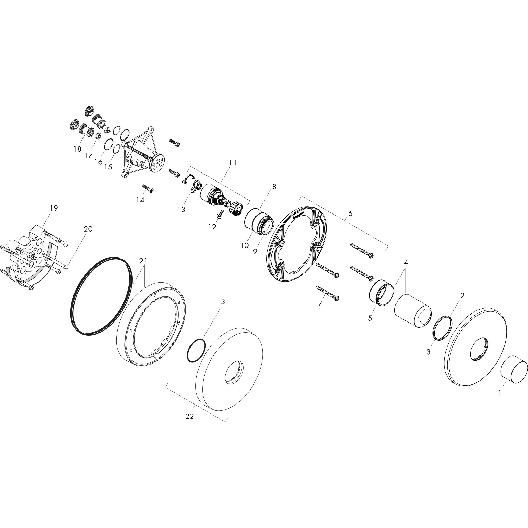 Brausenmischer Unterputz Axor Uno Fertigset Zerogriff chrom Brausenmischer Unterputz Axor Uno Fertigset Zerogriff chrom