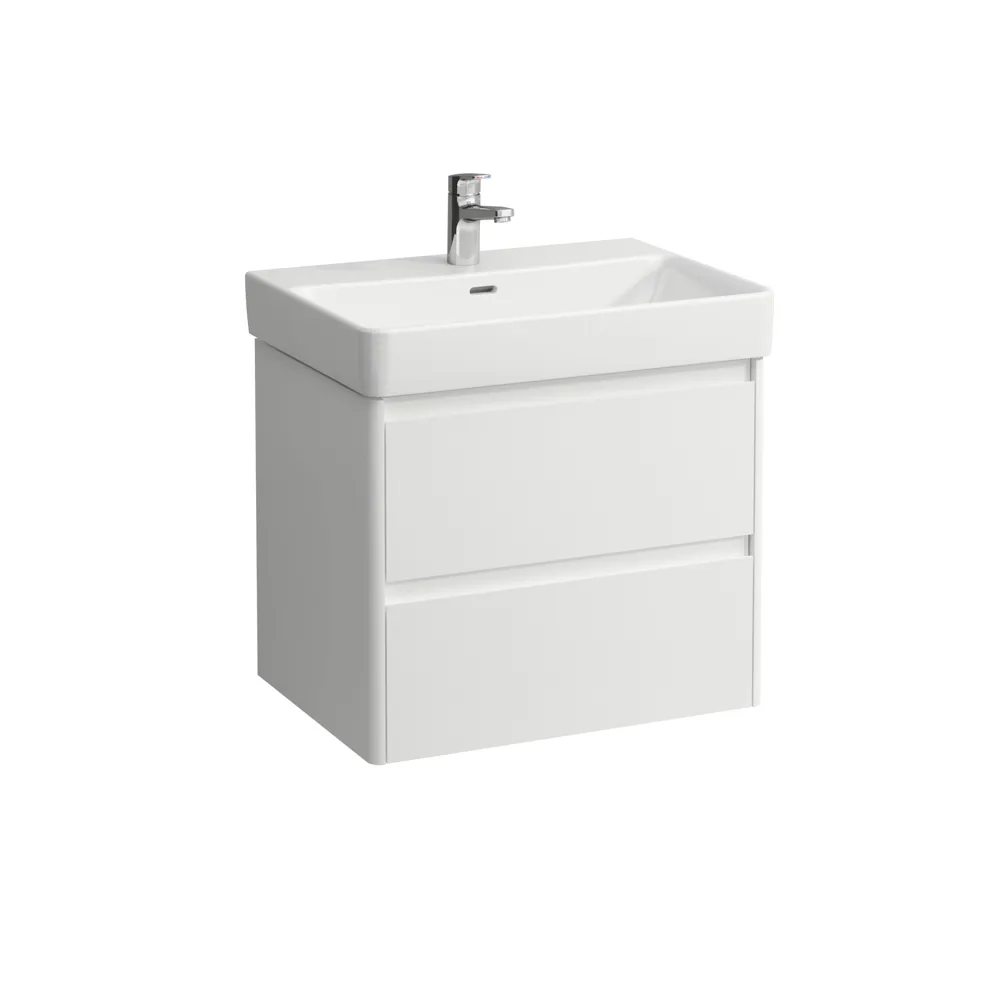 Waschtischunterbau BASE 2.0 für PRO S 446x621x515 2 Schubl mit Griffmulde für Waschtisch H810964 weiß matt