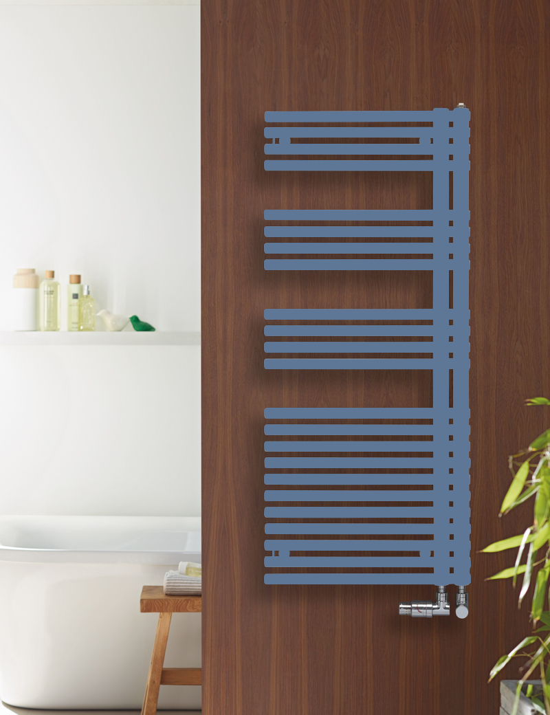 Zehnder Design-Heizkörper „Forma Asym“ für Warmwasser-Zentralheizung mit 50 mm-Seitenanschluss 49,6 × 116,1 cm in Pigeon Blue (RAL 5014) Zehnder Design-Heizkörper „Forma Asym“ für Warmwasser-Zentralheizung mit 50 mm-Seitenanschluss 49,6 × 116,1 cm in Pigeon Blue (RAL 5014)