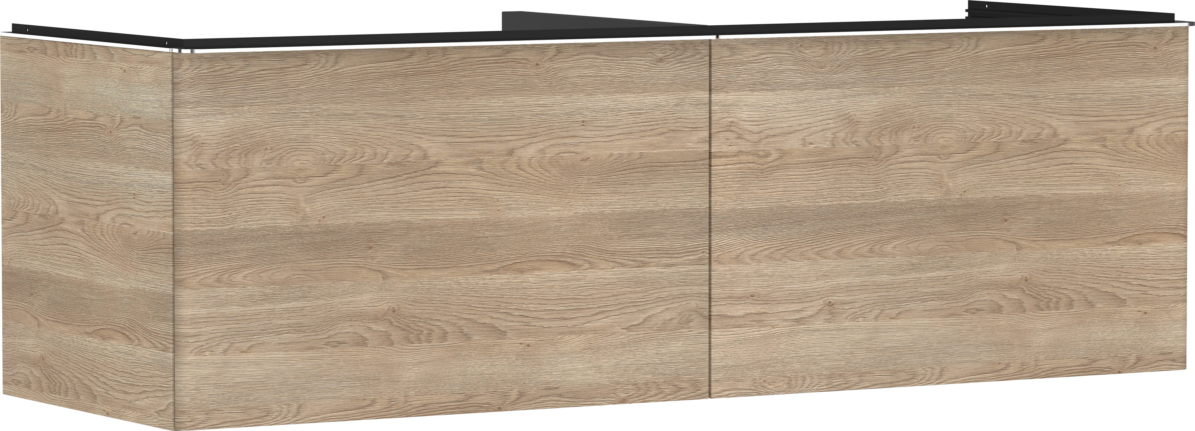 Hansgrohe Xelu Q Waschtischunterschrank Eiche Natur, 1560x540 mm, 2 Schubkästen, verchromte Griffe, SoftClose, vormontiert Hansgrohe Xelu Q Waschtischunterschrank Eiche Natur, 1560x540 mm, 2 Schubkästen, verchromte Griffe, SoftClose, vormontiert