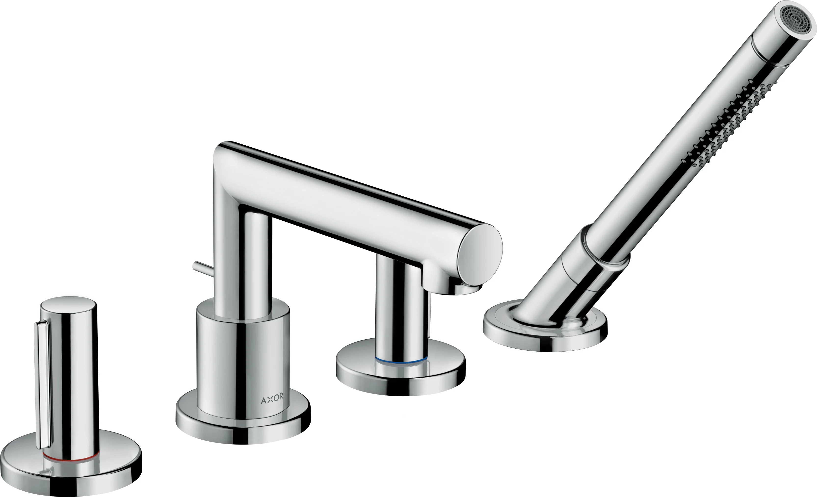 Hansgrohe AXOR Uno 4-Loch Wannenrandarmatur mit Zerogriffen, Chrom, Ausladung 152 mm Hansgrohe AXOR Uno 4-Loch Wannenrandarmatur mit Zerogriffen, Chrom, Ausladung 152 mm