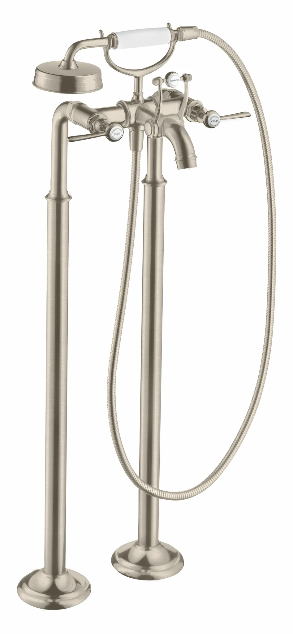 Hansgrohe AXOR Montreux 2-Griff Wannenarmatur bodenstehend, Brushed Nickel Farbe: Brushed Nickel Hansgrohe AXOR Montreux 2-Griff Wannenarmatur bodenstehend, Brushed Nickel Farbe: Brushed Nickel