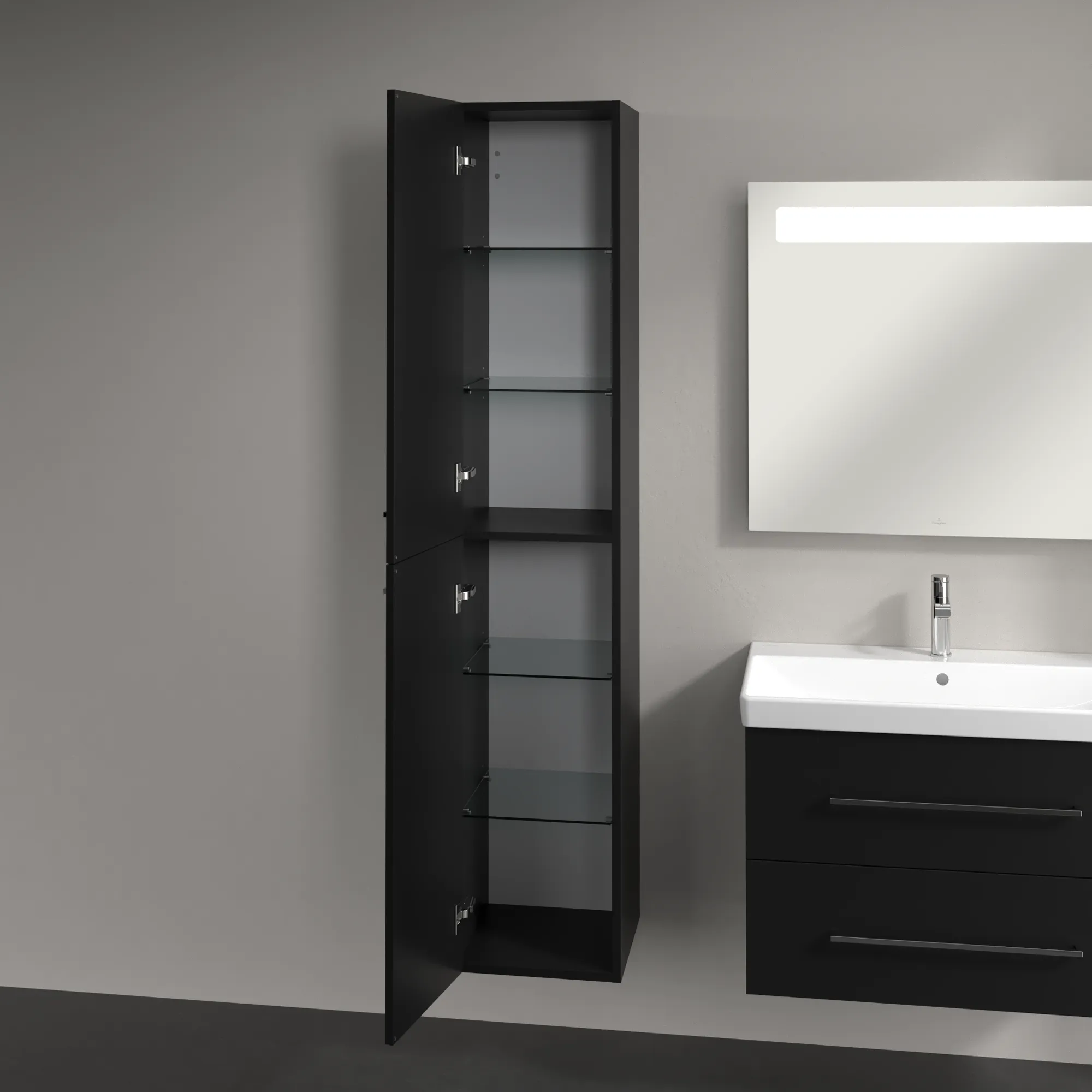Villeroy & Boch Avento Hochschrank A89400, 350x1760x404mm, links angeschlagen