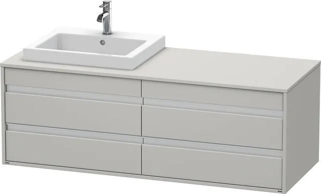 Duravit Waschtischunterschrank wandhängend „Ketho“ 140 × 49,6 × 55 cm Betongrau Matt Duravit Waschtischunterschrank wandhängend „Ketho“ 140 × 49,6 × 55 cm Betongrau Matt