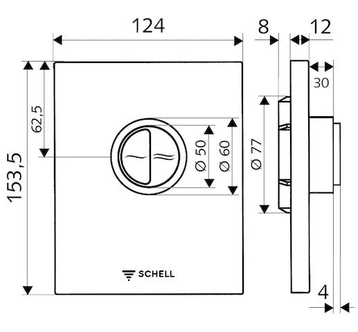 WC-Betätigungsplatte EDITION Eco 100, Betätigungsplatte, Betätigungstasten für Spar- und Hauptspülung, 4,5 - 9,0 l, B 124 mm x H 153,5 mm x T 12 mm, Frontplatte chrom, chrom WC-Betätigungsplatte EDITION Eco 100, Betätigungsplatte, Betätigungstasten für Spar- und Hauptspülung, 4,5 - 9,0 l, B 124 mm x H 153,5 mm x T 12 mm, Frontplatte chrom, chrom