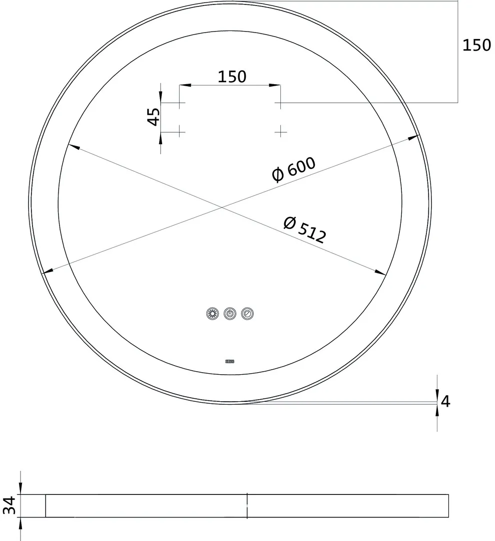 emco Lichtspiegel „round“ 60 × 60 cm emco Lichtspiegel „round“ 60 × 60 cm