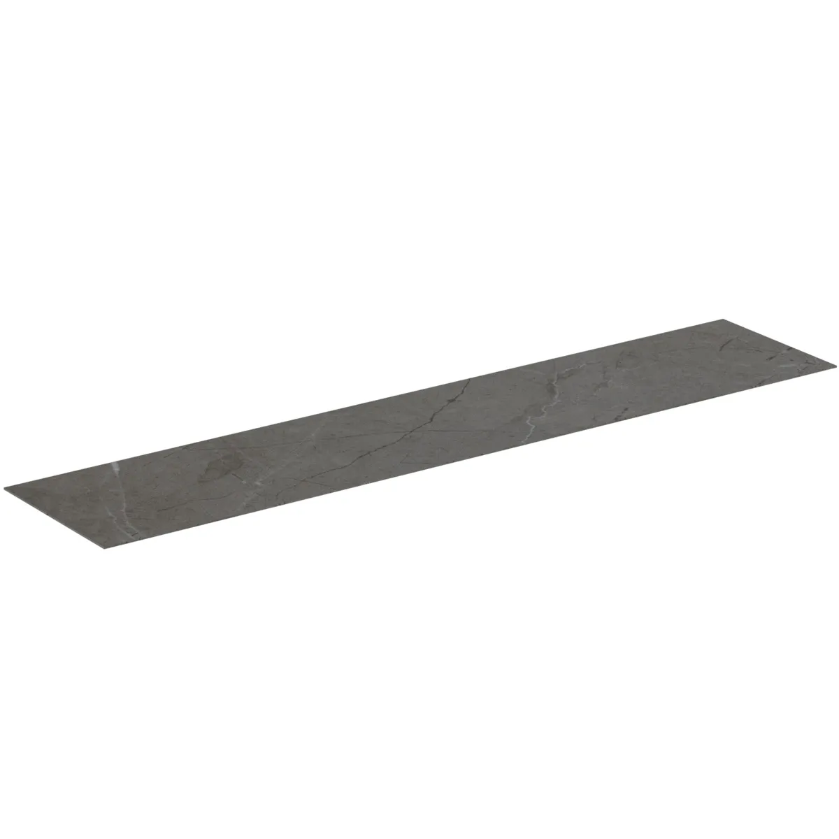 Waschtischplatte Conca, aus Keramik, 2387x505x6mm, Marmor Noir Desir