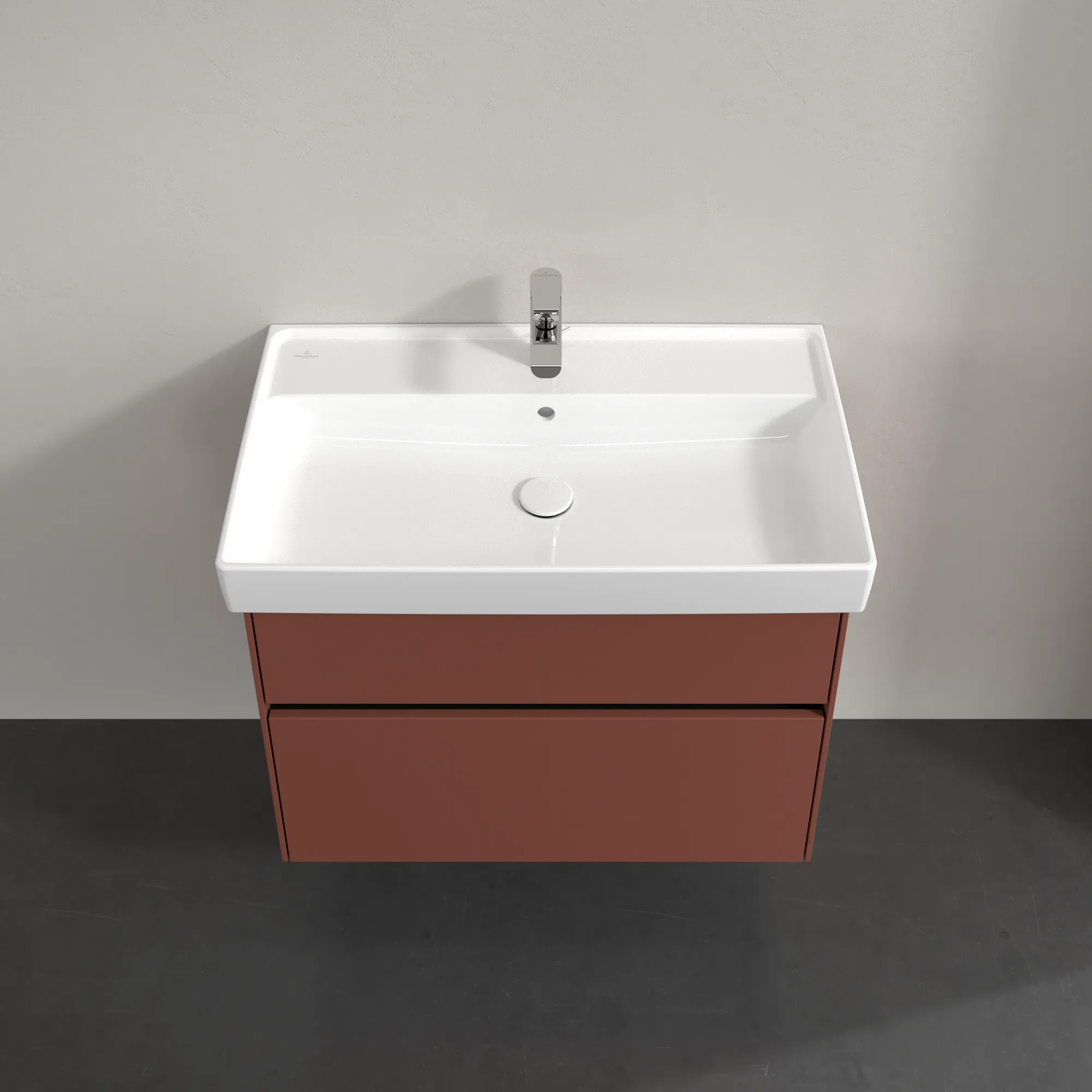 Villeroy & Boch Waschtischunterschrank „Collaro“ 754 × 546 × 444 mm Wine Red, für Becken mittig, mit Beleuchtung Villeroy & Boch Waschtischunterschrank „Collaro“ 754 × 546 × 444 mm Wine Red, für Becken mittig, mit Beleuchtung