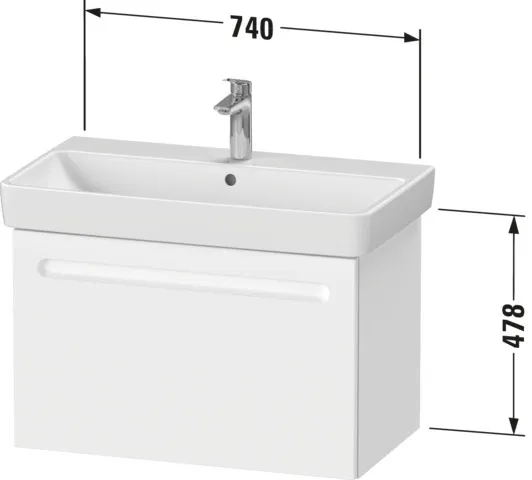 Duravit Waschtischunterschrank wandhängend „No.1“ 74 × 47,8 × 42,6 cm in Beton Matt Duravit Waschtischunterschrank wandhängend „No.1“ 74 × 47,8 × 42,6 cm in Beton Matt