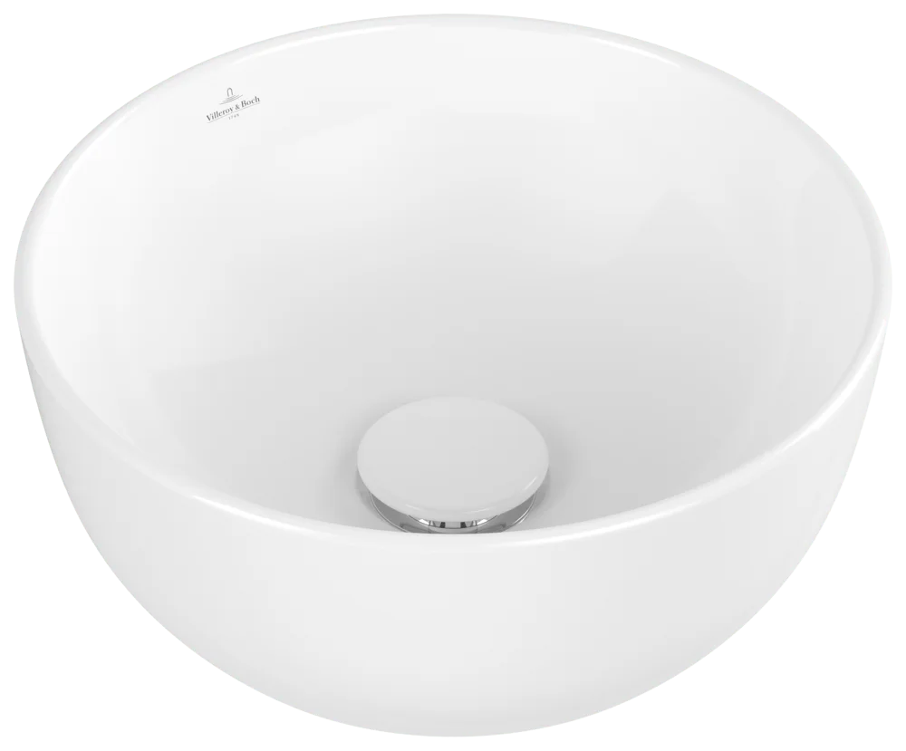Villeroy & Boch Aufsatzwaschbecken Artis, Rund, Stone White CeramicPlus, 325x325x135 mm, TitanCeram, matt, ohne Überlauf