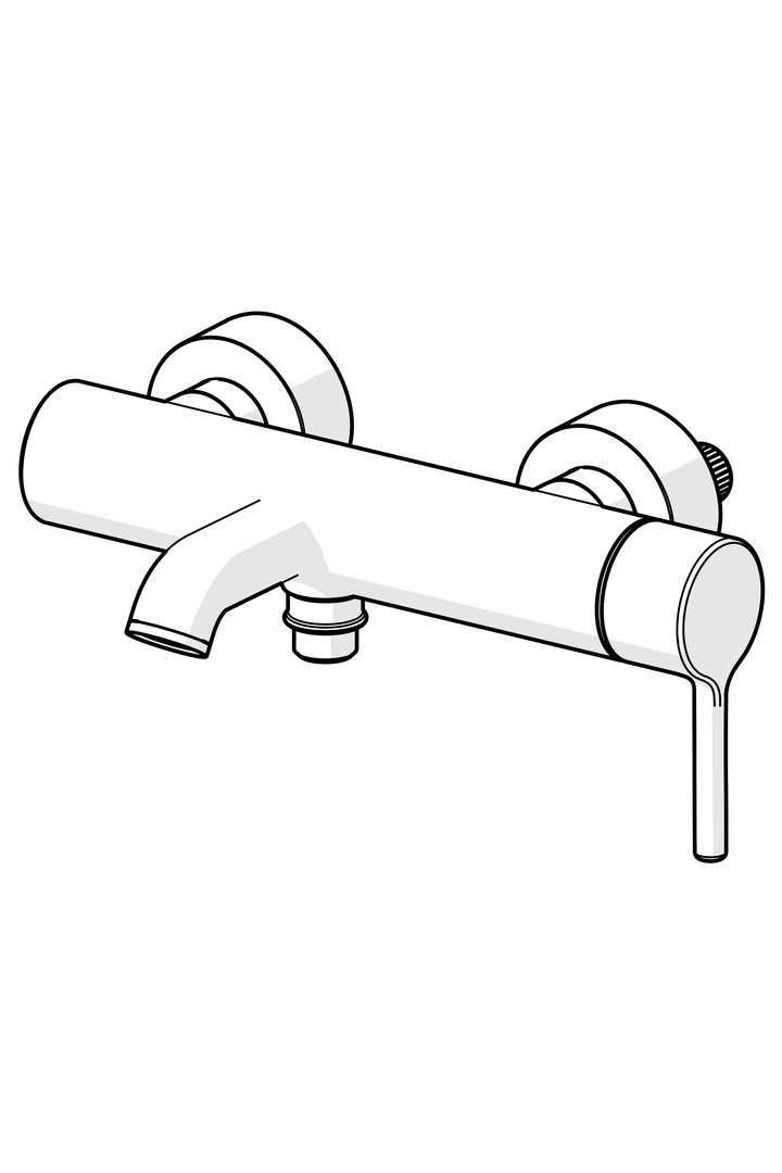 EHM Wannenfüll- und Brausebatterie VANTIS Style 5444 Ausladung 168 mm Chrom