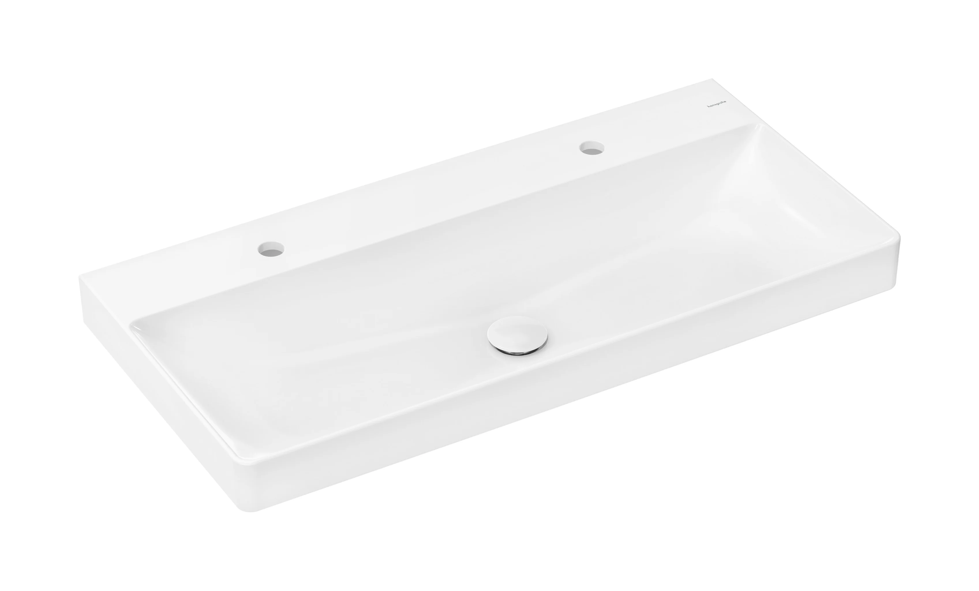 Hansgrohe Xelu Q Waschtisch 1000x480 mm, glänzend, Keramik, wandhängend, mit 2 Hahnlöchern, ohne Überlauf