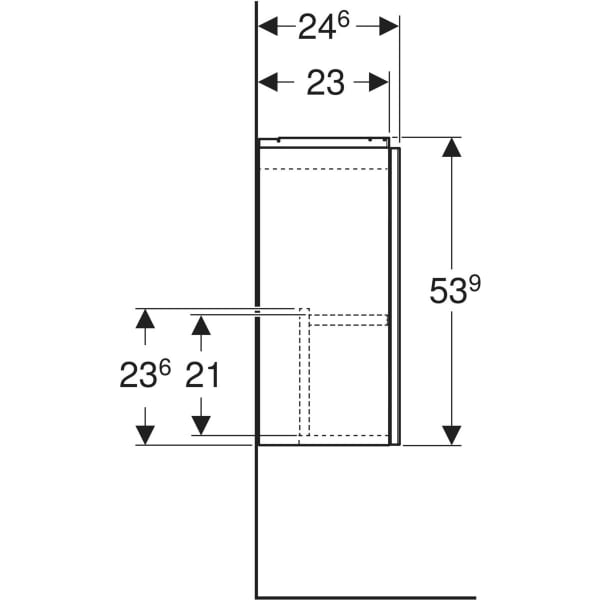 Acanto Unterschrank für Handwaschbecken, mit einer Tür: Breite Waschtisch=40cm, Korpus und Front: weiß / lackiert hochglänzend, Griff: weiß / pulverbeschichtet matt