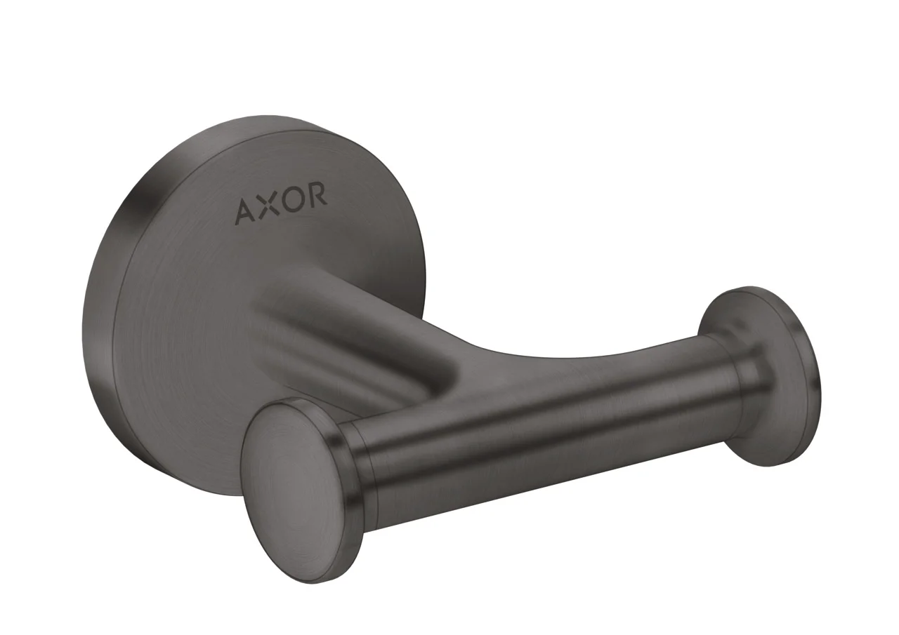 Hansgrohe AXOR Universal Circular Handtuchhaken doppelt, Brushed Black Chrome, Wandmontage mit verdeckter Befestigung, Bohrabstand 35 mm, Bohrloch-Durchmesser 6 mm Hansgrohe AXOR Universal Circular Handtuchhaken doppelt, Brushed Black Chrome, Wandmontage mit verdeckter Befestigung, Bohrabstand 35 mm, Bohrloch-Durchmesser 6 mm