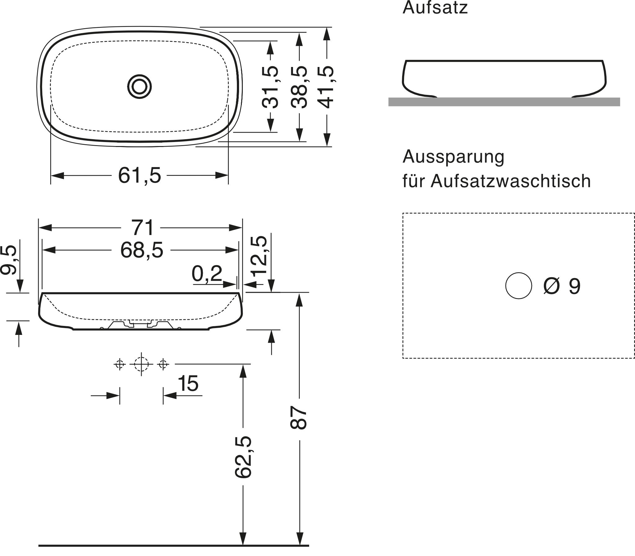 repaBAD Aufsatzwaschtisch „Seed“ 710 × 415 × 125 mm in Schwarz Matt repaBAD Aufsatzwaschtisch „Seed“ 710 × 415 × 125 mm in Schwarz Matt