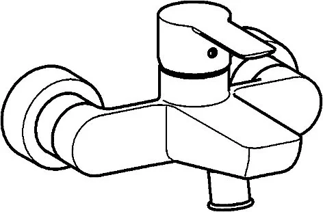 HansaLIGNA Einhebelmischer Wafü und Brausebatterie 0674 Ausladung 152 mm DN15 Chrom
