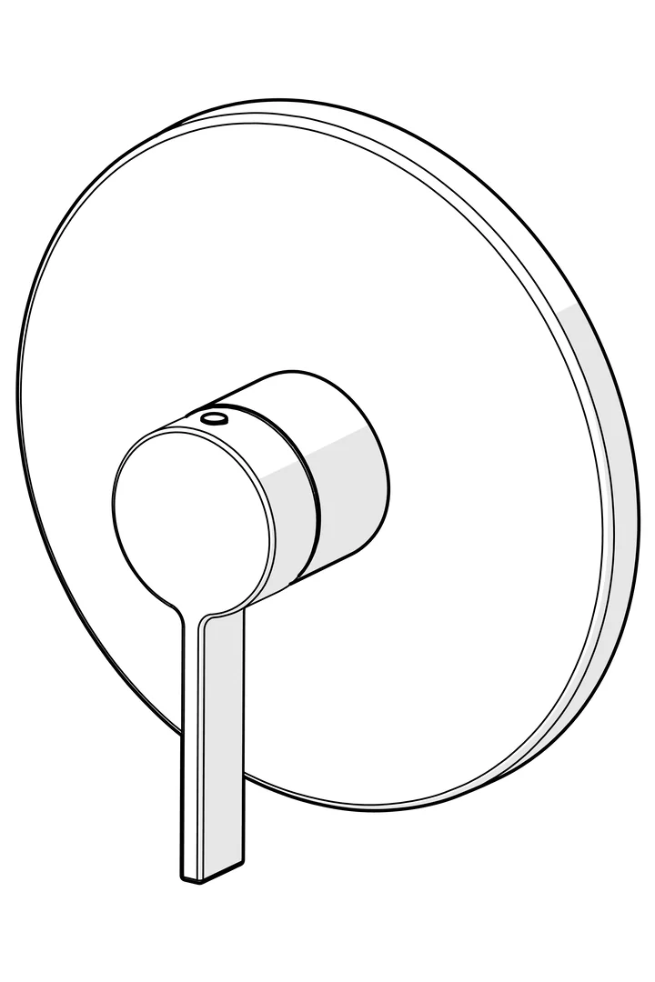 HansaLOFT Duscharmatur, Einhebelmischer Fertigmontageset für Brausebatterie HansaLOFT 8773 Rosette rund Chrom
