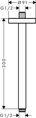 Decken-Anschlussstück Axor DN15 300mm chrom