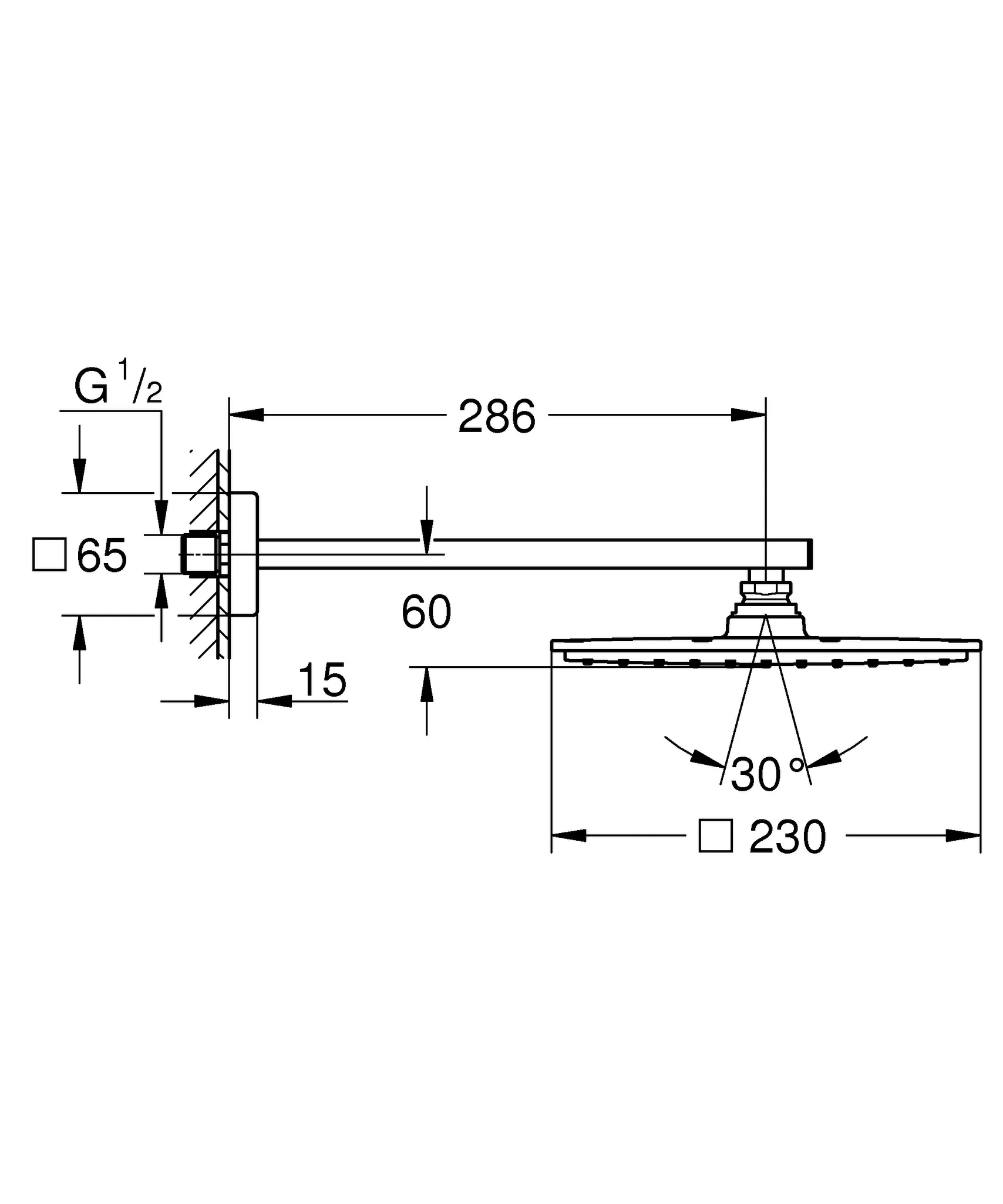 Kopfbrauseset Rainshower Aqua 230 26856, mit Rainshower 230 Metall-Kopfbrause, Brausearm 286 mm, chrom Kopfbrauseset Rainshower Aqua 230 26856, mit Rainshower 230 Metall-Kopfbrause, Brausearm 286 mm, chrom