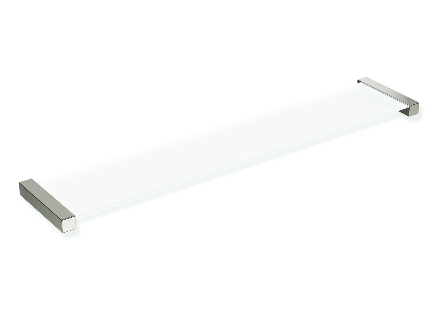 HEWI Ablage System 900Q, PVD, Glasplatte 4 mm, nickelglänzend, 616 x 122 mm, Höhe 20 mm