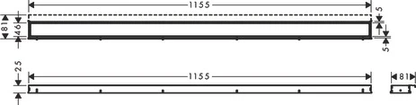 RainDrain Match Duschrinne 1200 mm mit höhenverstellbaren Rahmen BST