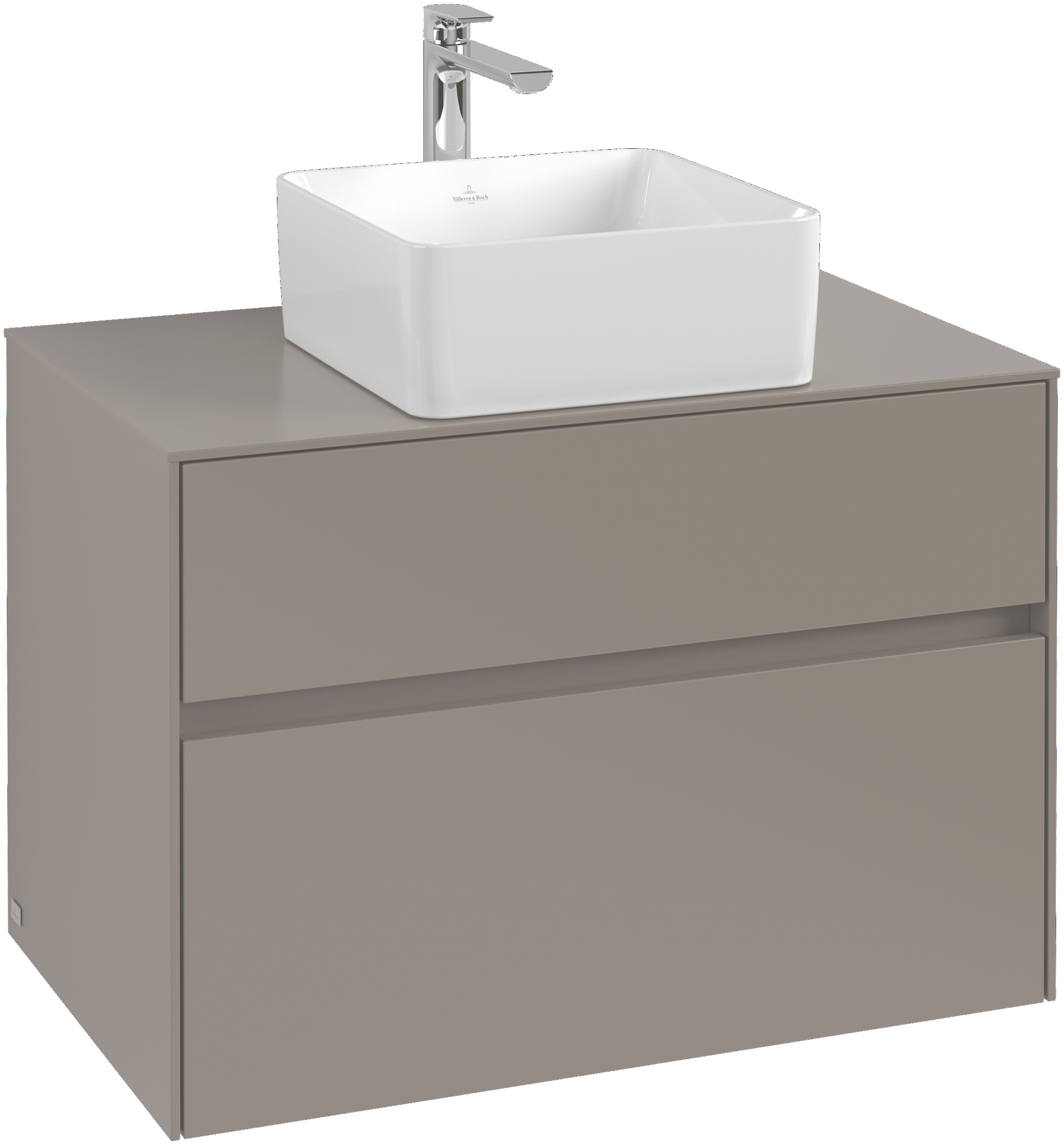 Villeroy & Boch Waschtischunterschrank „Collaro“ für Schrankwaschtisch 80 × 54,8 × 50 cm 2 Auszüge, Waschbecken mittig