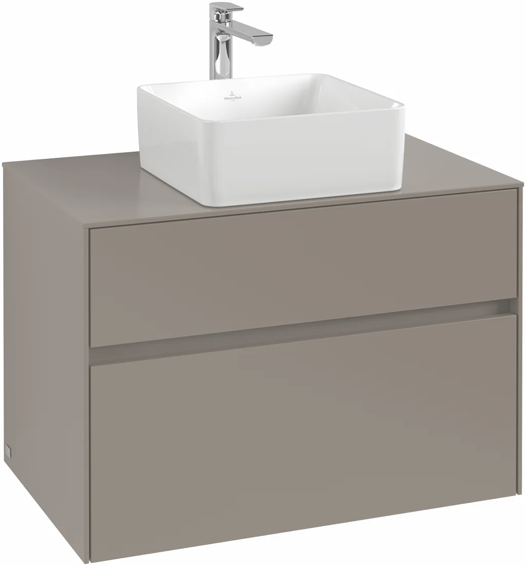 Villeroy & Boch Waschbeckenunterschrank Collaro C037B0, Eckig White Oak, 800x548x500mm, mit Beleuchtung und SoftClosing