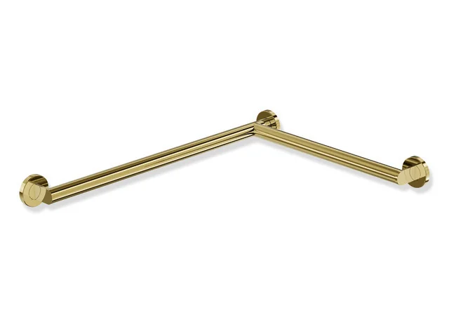 HEWI Dusch- und Wannenhandlauf System 900, Edelstahl PVD Gold glänzend, Maße: 947 x 495 mm, Stangendurchmesser 32 mm, Ausführung rechts HEWI Dusch- und Wannenhandlauf System 900, Edelstahl PVD Gold glänzend, Maße: 947 x 495 mm, Stangendurchmesser 32 mm, Ausführung rechts