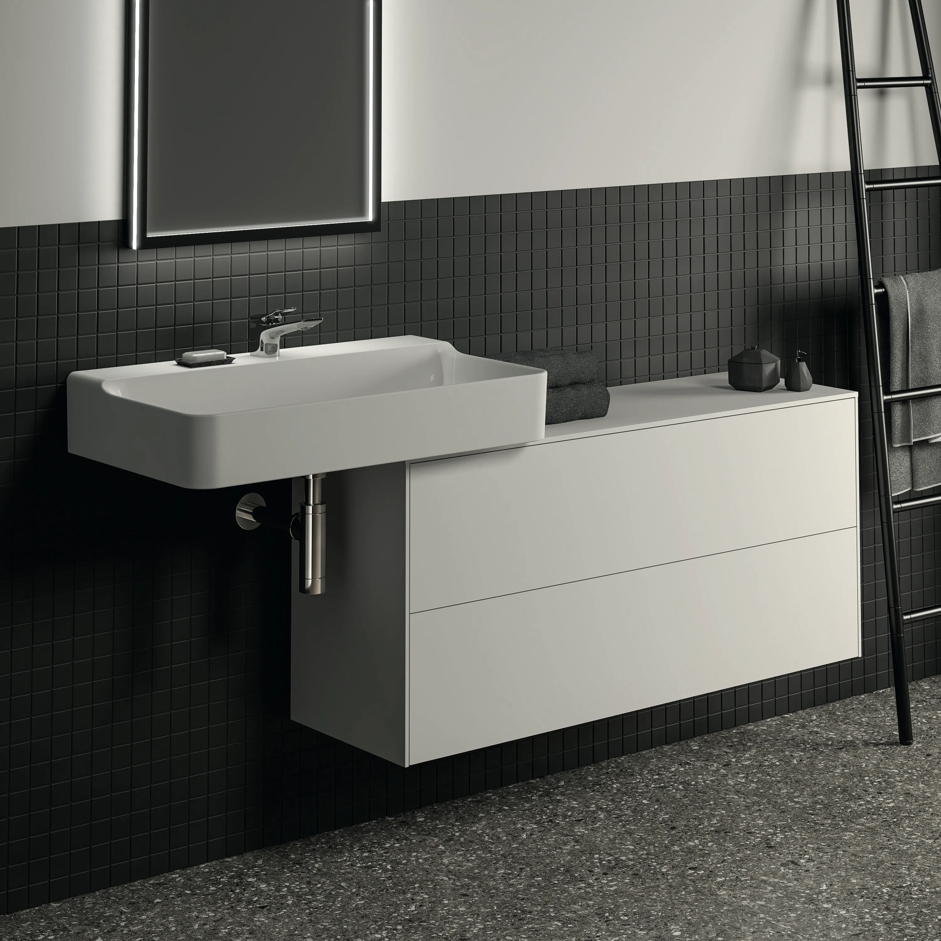 Ideal Standard Waschtischunterschrank Conca, 2 Auszüge, Weiß Ideal Standard Waschtischunterschrank Conca, 2 Auszüge, Weiß