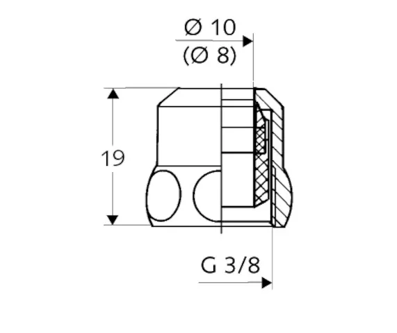 Spezial-Quetschverschraubung, Ø 8, DN 10 G 3/8 IG, chrom