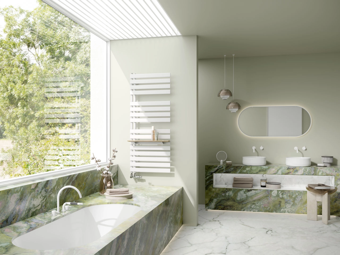 Kermi Design-Heizkörper „Credo® Half® flat“ 45 × 100 cm in Farbkonzept Kermi Design-Heizkörper „Credo® Half® flat“ 45 × 100 cm in Farbkonzept