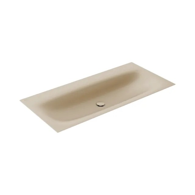 KEUCO Emaille-Einbauwaschtisch „Edition 11 Art“, ohne Hahnlochbohrung in Sand, 1206 × 493 × 4 mm