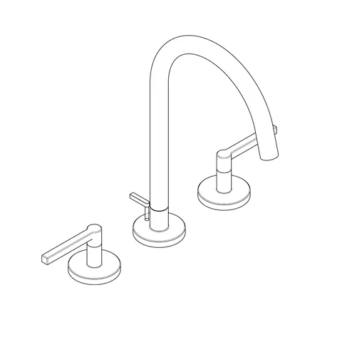 NOVA FONTE Waschtischarmatur PURISTIC Dreilochmontage chrom NOVA FONTE Waschtischarmatur PURISTIC Dreilochmontage chrom