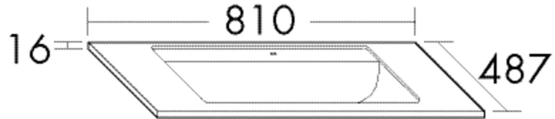 burgbad Mineralguss-Waschtisch MWAV081, Bel, 487x810x16, Alpinweiss