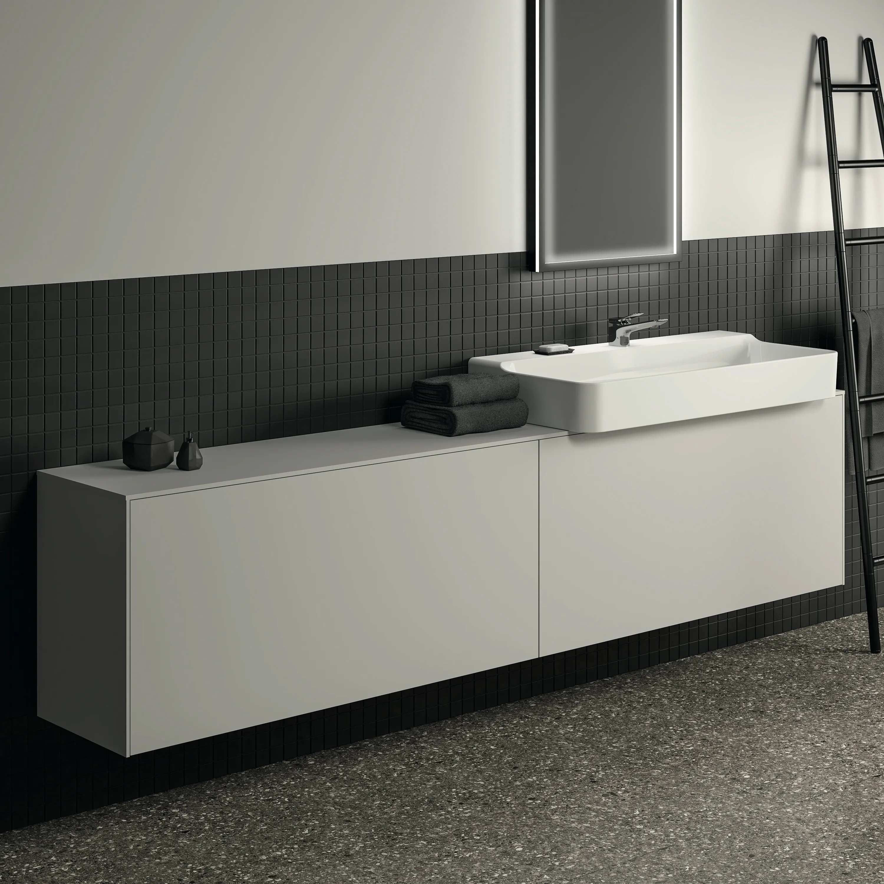 Ideal Standard Waschtischunterschrank „Conca“ 238,7 × 55 × 37,3 cm Weiß matt lackiert