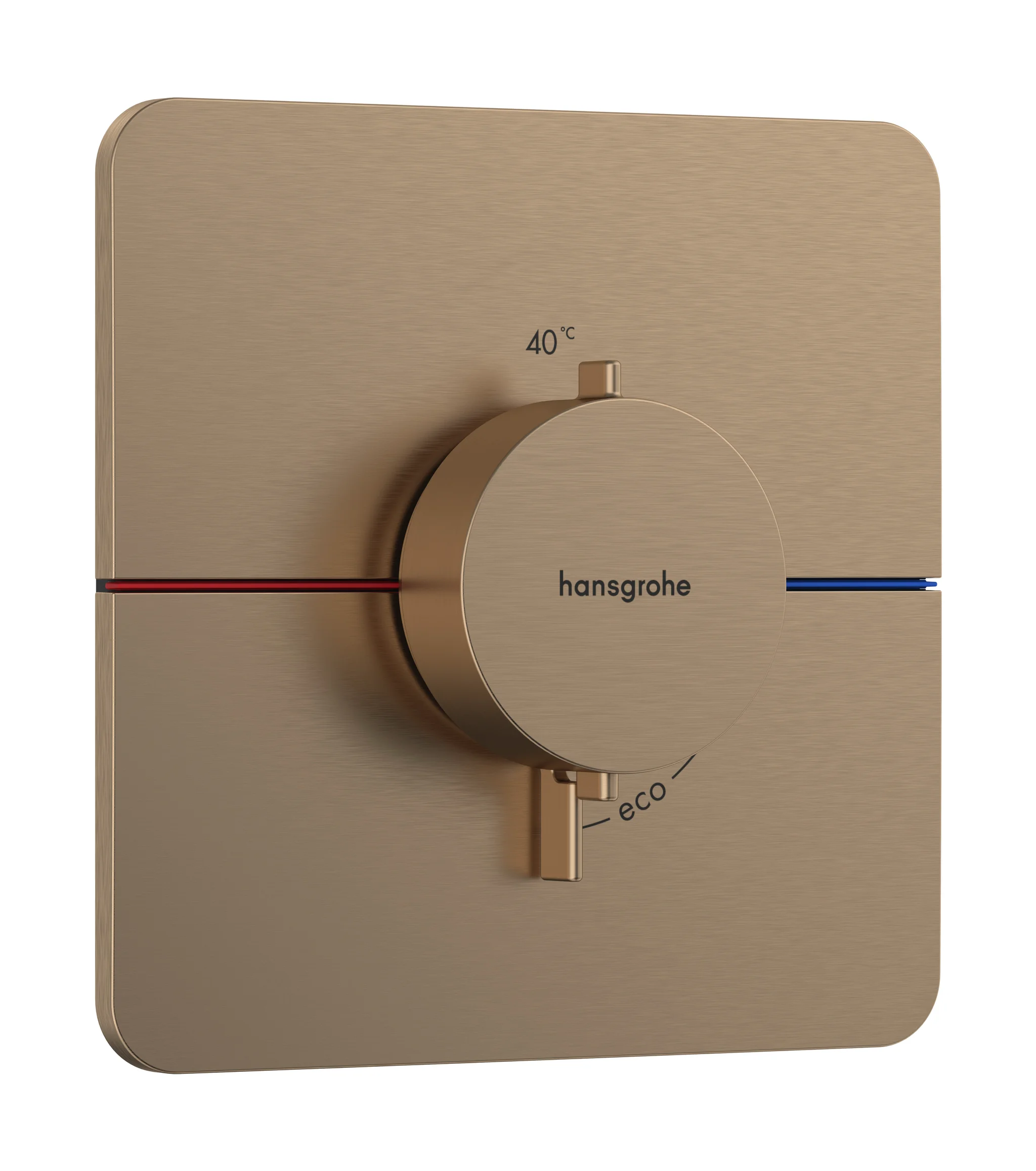Hansgrohe ShowerSelect Comfort Q Thermostat Unterputz, Brushed Bronze, flache Rosette, einfache Installation, Temperaturbegrenzung einstellbar