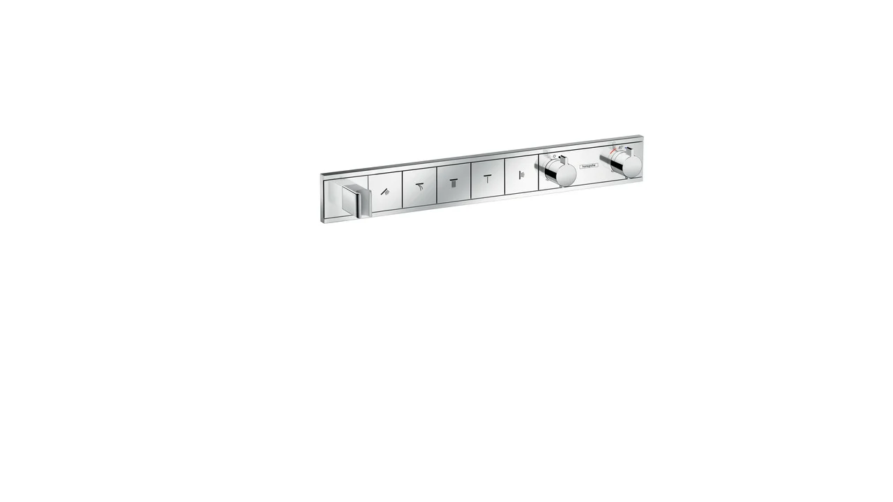 Hansgrohe RainSelect Thermostat Unterputzset mit 5 Verbrauchern und integriertem Brausehalter in Chrom