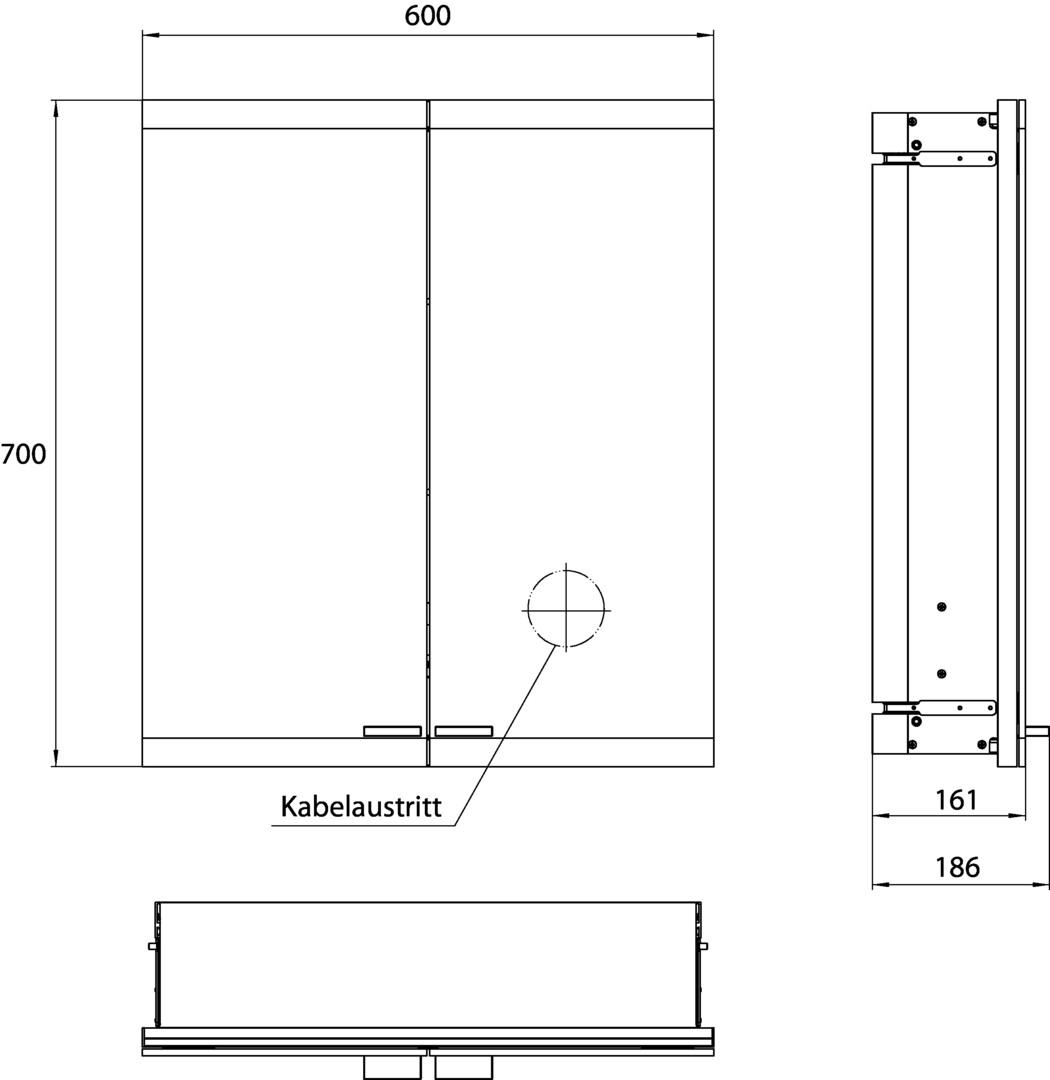 emco Unterputz-Spiegelschrank „asis evo“ 60 × 70 × 18,6 cm