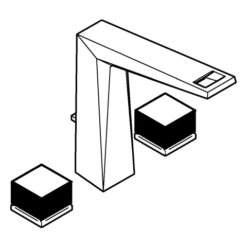3-Loch-Waschtischbatterie Allure Brilliant Private Collection 20670, mit Knopfbetätigung (Kubus) Rändelstruktur, Zugstangen-Ablaufgarnitur 1 1/4", chrom 3-Loch-Waschtischbatterie Allure Brilliant Private Collection 20670, mit Knopfbetätigung (Kubus) Rändelstruktur, Zugstangen-Ablaufgarnitur 1 1/4", chrom