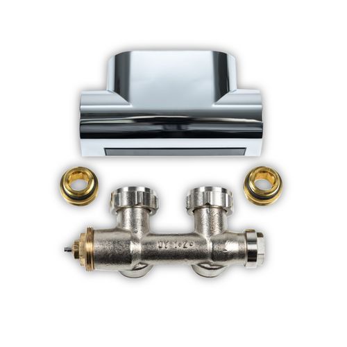 Kermi Ventilhahnblock-Set Eckform in chrom Kermi Ventilhahnblock-Set Eckform in chrom