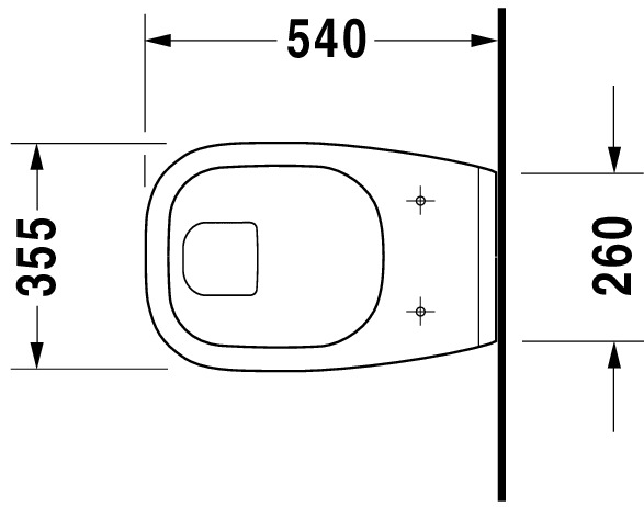 Wand-WC D-Code 540 mm Flachspüler, weiß