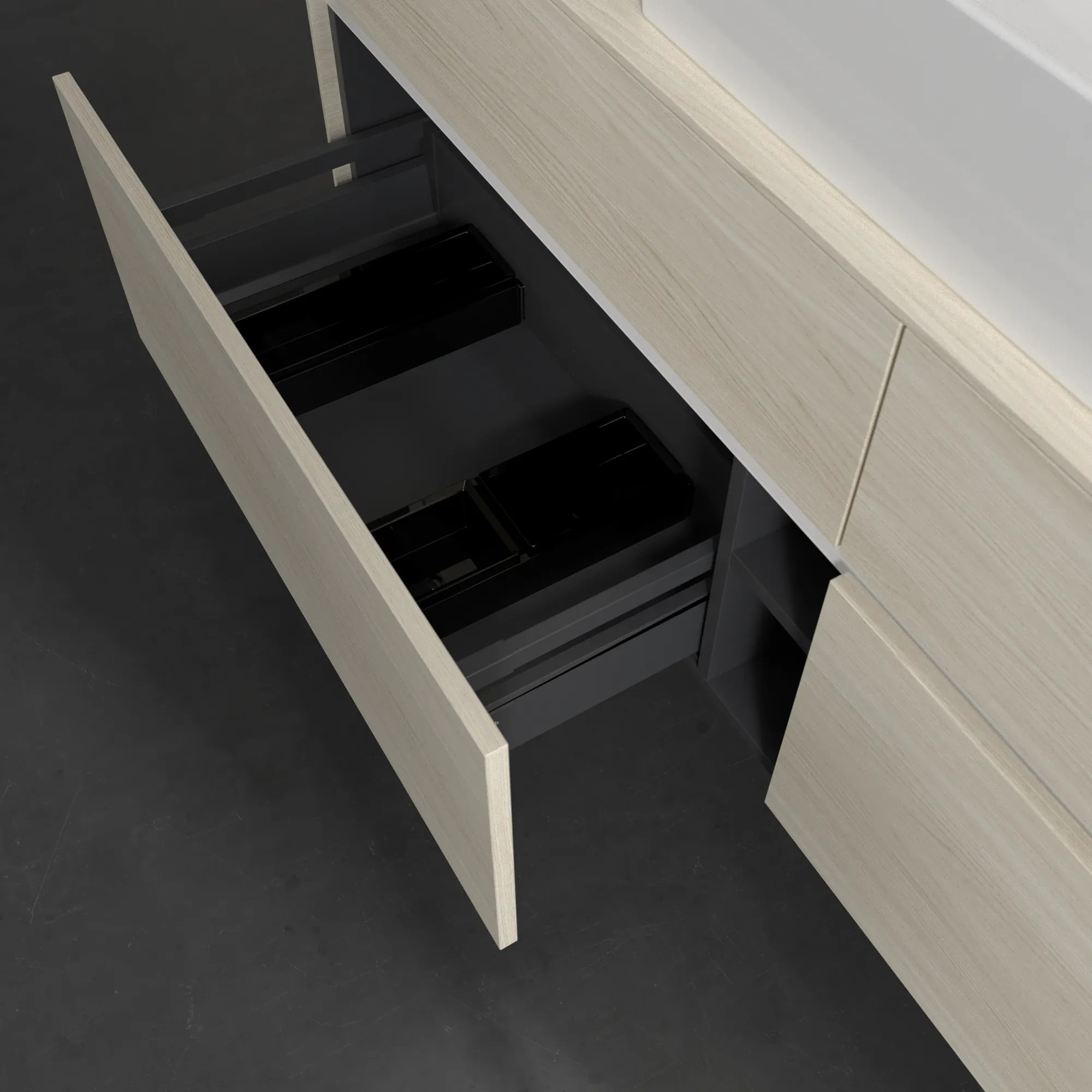 Villeroy & Boch Waschtischunterschrank „Collaro“ 1600 × 548 × 500 mm White Oak, mit Beleuchtung, für Becken mittig